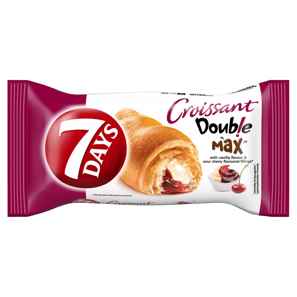7 Days Croissant Double Max with Vanilla Flavour & Sour Cherry Flavoured Fillings