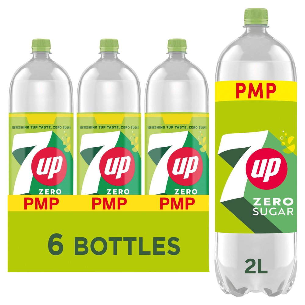 7UP Zero Sugar FreeLemon &Lime Bottles PMP 2L