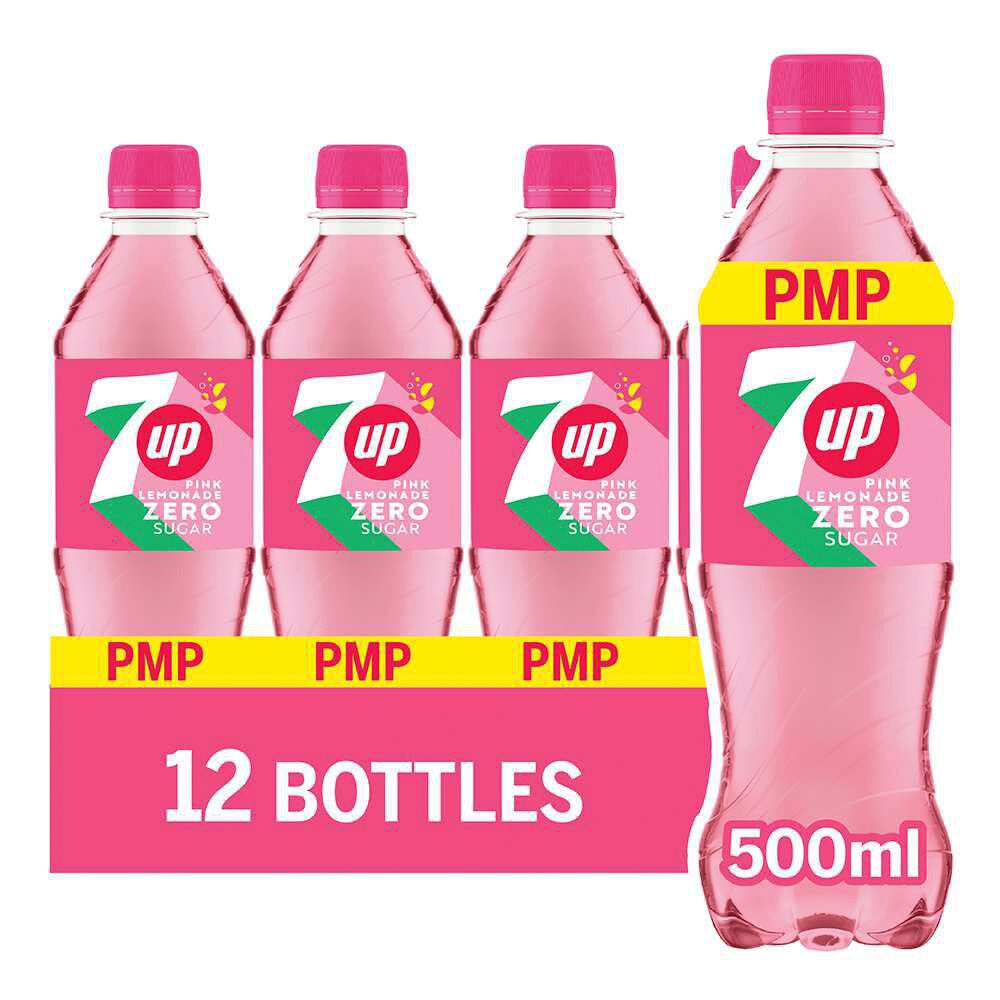 7Up Zero Sugar PinkLemonade PMP Bottle 500ml
